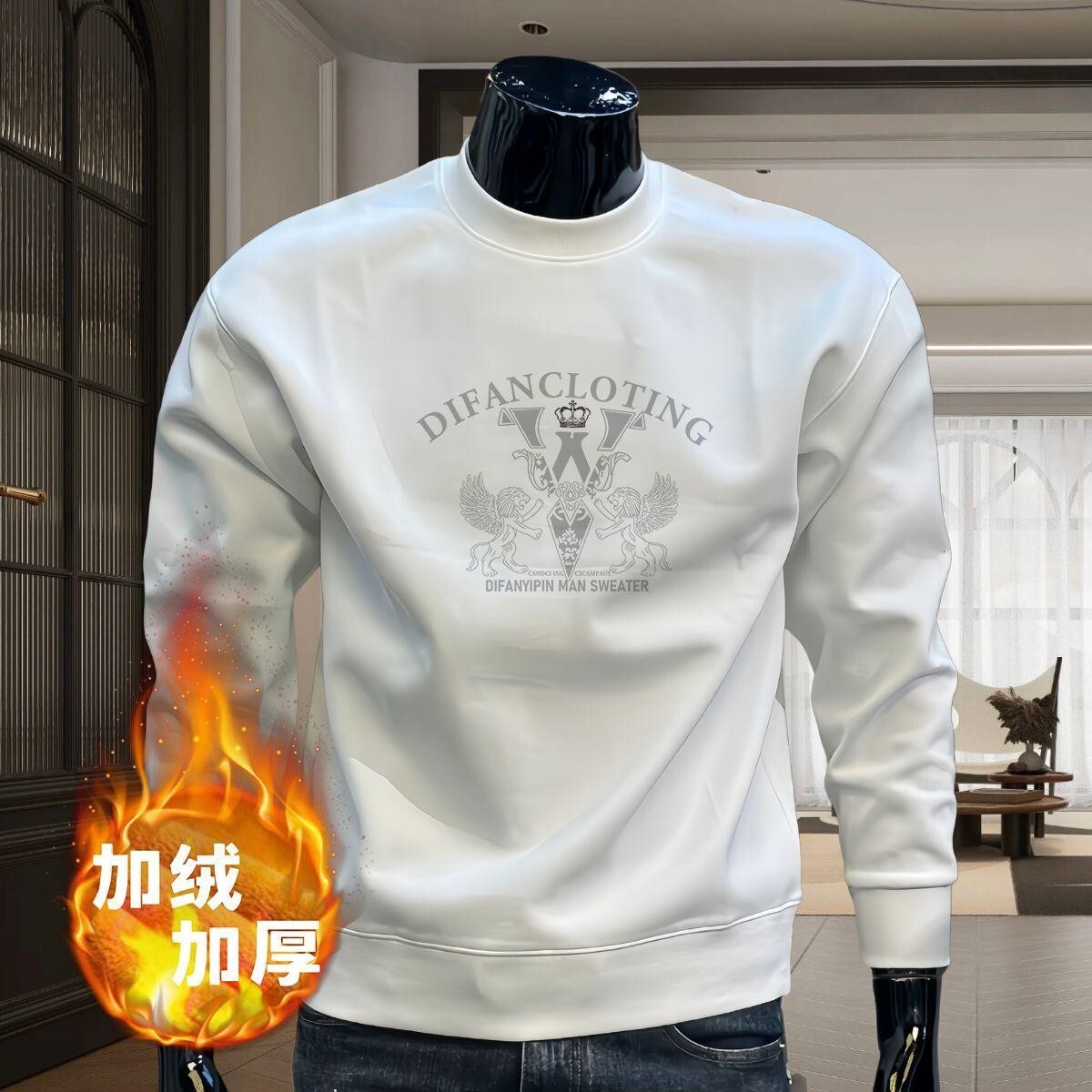 Autumn Winter New Trendy Brnd Printed Men's Swetshirt Fshion Pullover Round Neck Designer Hoodie Long Sleeve Csul Verstile Trendy Men's Flee