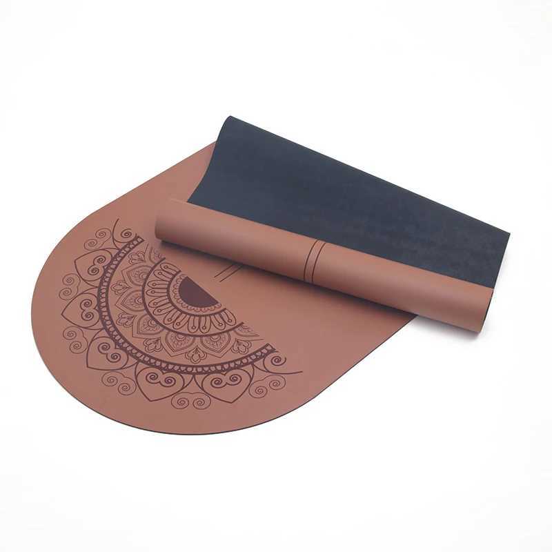 Non-slip Eco Friendly Natural Rubber Pu Curve Arch Oval Shape Yoga Mat Popular Sales Printed Yoga Mats M260312