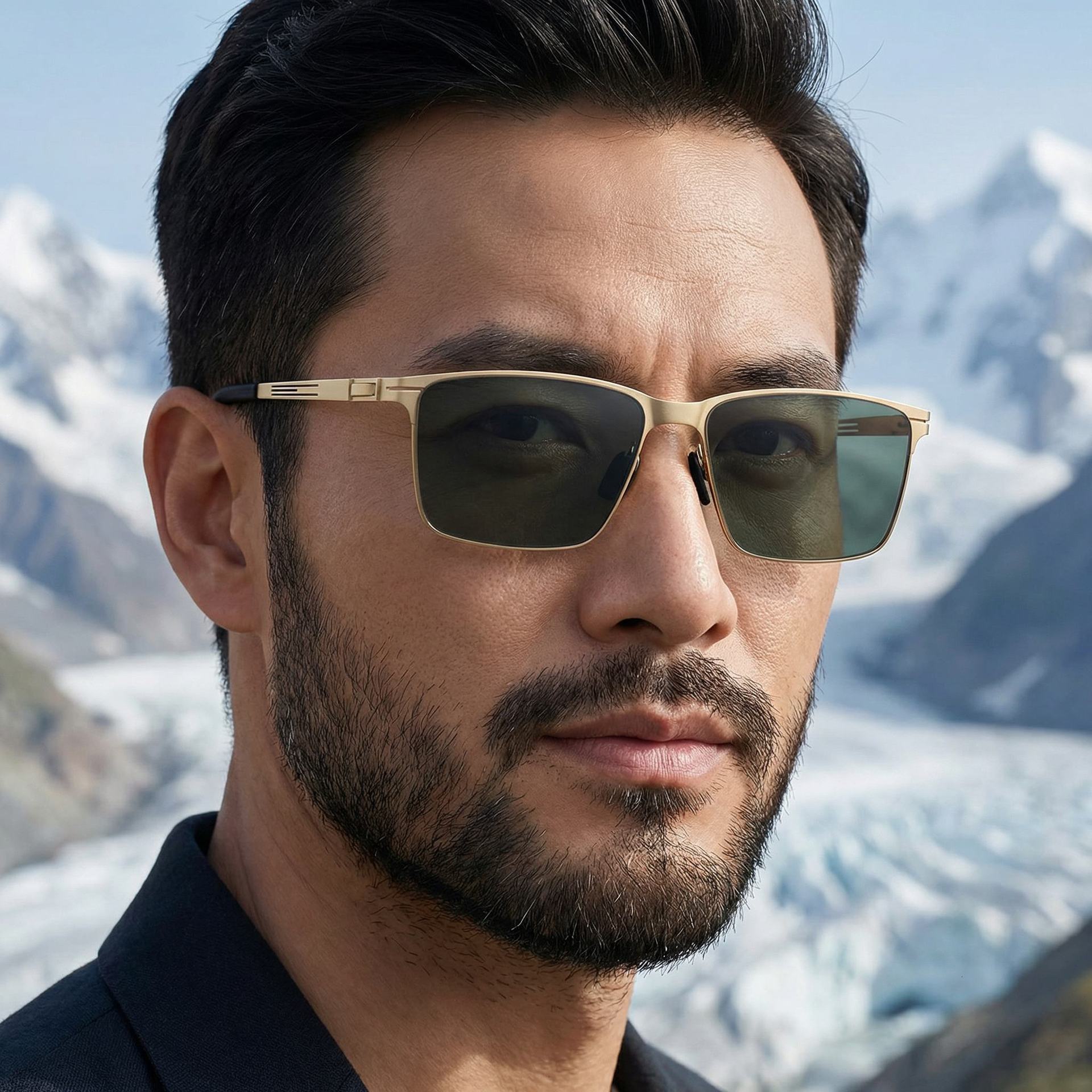 2026 New Fashion Square Frame Nylon Polarized Sunglasses Versatile and Simple Sun Protection Eyewear for Men,