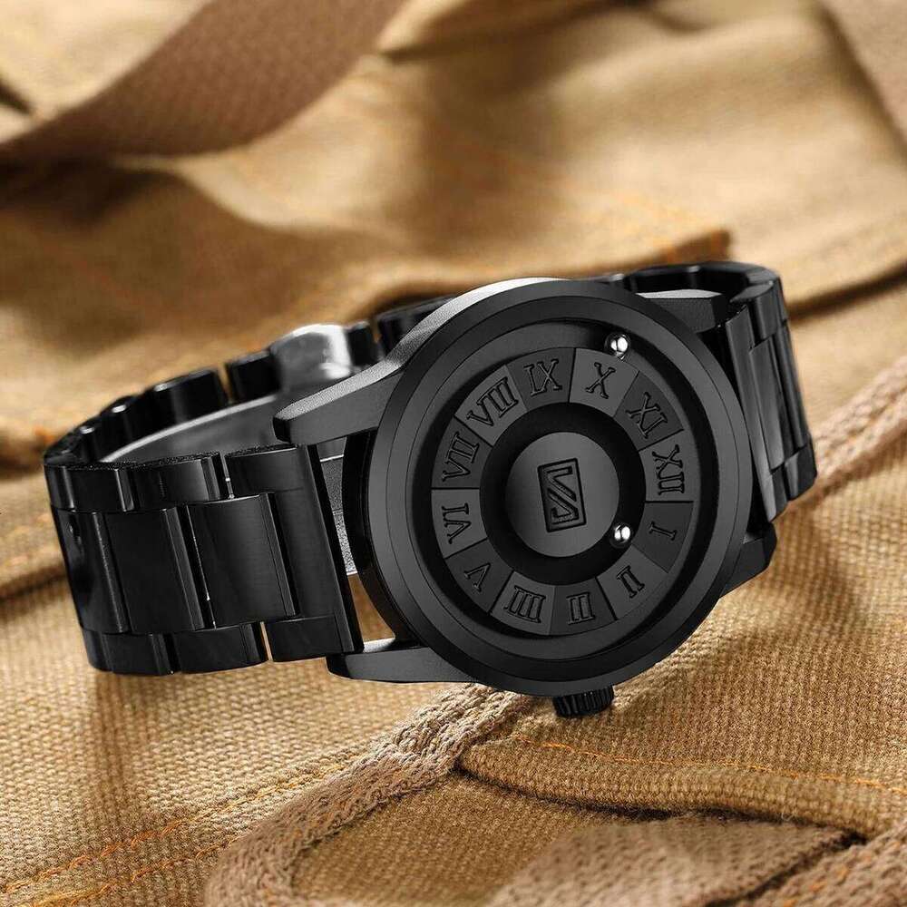 HANNAH MARTIN Quartz Black Maglev Stainless Steel Strap Fashion Business Clock Man Formal Gift Japanese Movement Top Watch