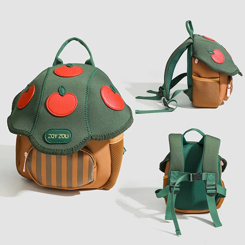 Kid Backpack Cute Mushroom Apple Kindergarten Cartoon Pink Mini Travel Bag Schoolbag Preschool Gift for Toddler Girl Boy 36 260311