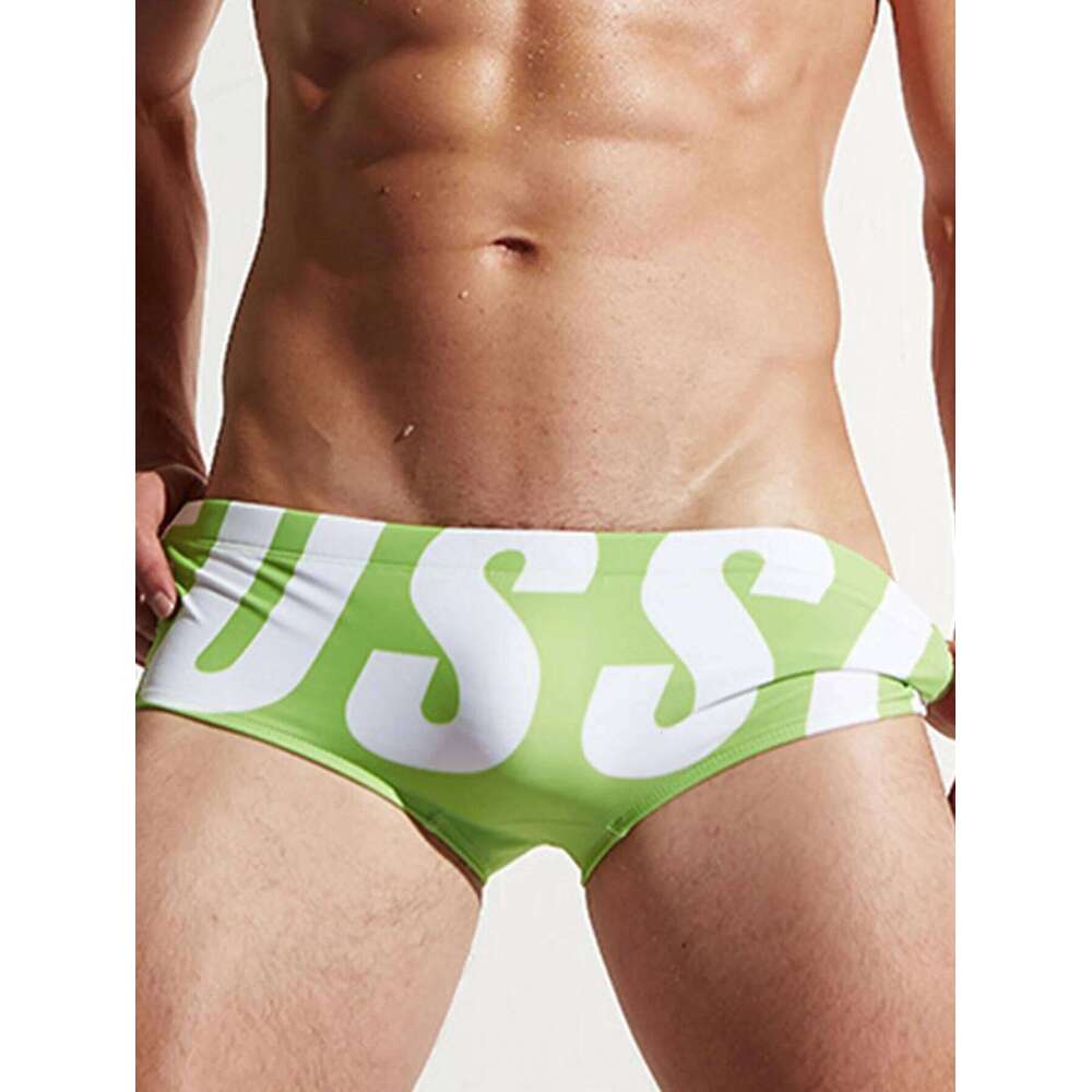 Men's letter quick drying drawstring triangle underwear, men's swimwear, summer beach swimming shorts Z260312