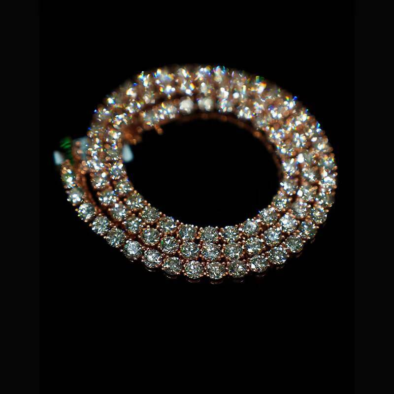 4MM Tennis Chain VVS1 D Moissanite Tennis Necklace Men Iced Out Round Brilliant Cut 925 Silver Rose Gold Plated Jewelry
