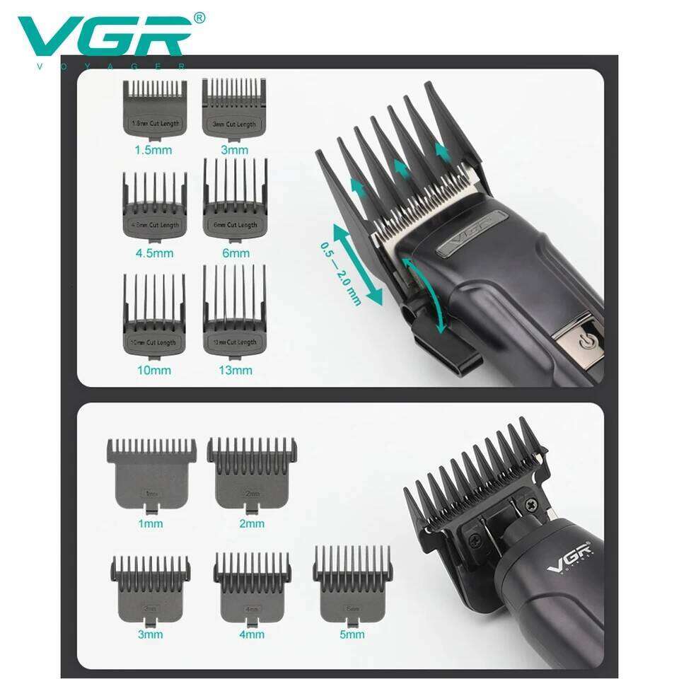VGR 3-in-1 Hair Trimming Set Professional High end Electric Push Clipper Oil Head Carving Pusher LED Reciprocating Shaver V-694 C260312