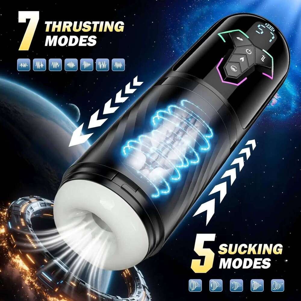 Automatic 5 IN 1 Telescopic Sucking Licking Male Masturbator Cup Penis Pump Heated Vagina Masturbation Adults Sex Toy for Men Z260311