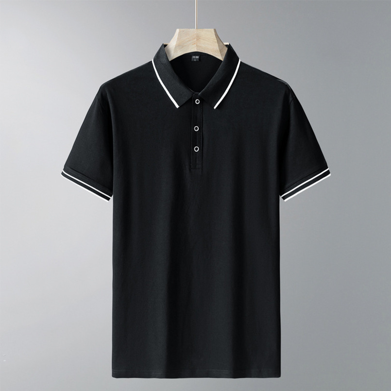 Summer Men's POLO Shirt Short T-Shirt Ice Silk Thin Turn-down Collar Half Sleeve Dad's Wear Business Casual Polo