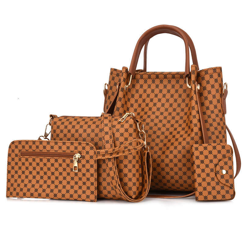 luxury fashion bags Retro Single Shoulder Handbag Four-Piece Set Mother-Daughter Women's Printed Crossbody Bag