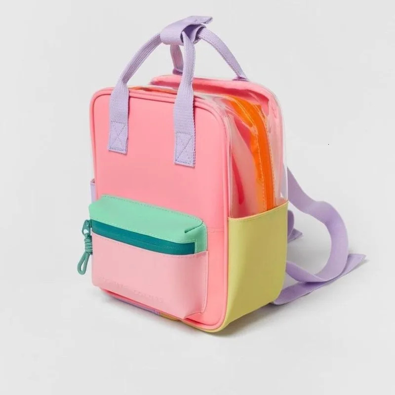 Cute Pink Kids Backpack for Girls Silicone Waterproof Toddler Bags School Accessories 260311