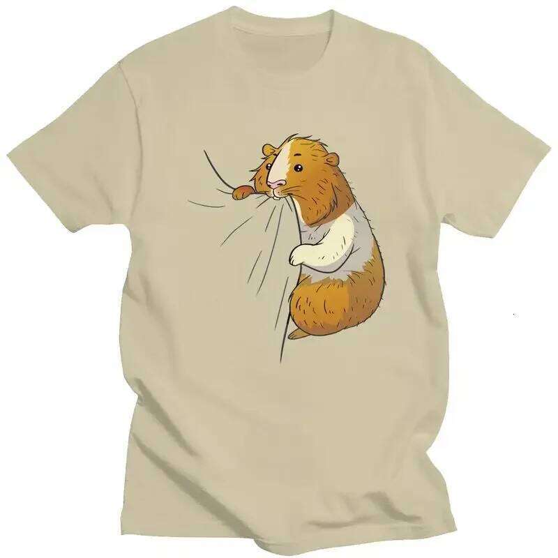 Cute Guinea Pig Hungry Nabbling Pet Owner T Shirt for Women Tees Short Sleeves Animal T-shirt Clothing Gift Summer Streetwear Z260312