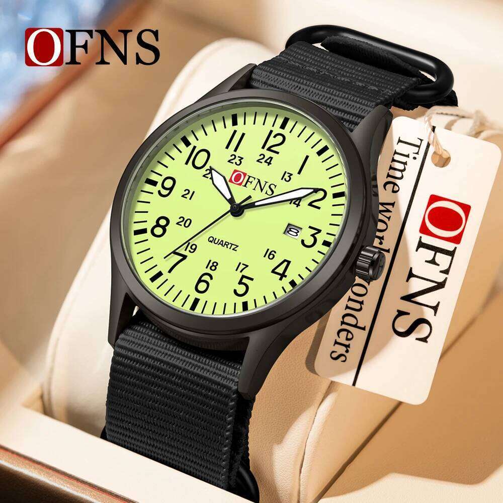 OFNS 7200 Calendar 3ATM Waterproof, Lightweight, Retro, Color Contrasting, Luxury Fashion Men's and Women's Watch