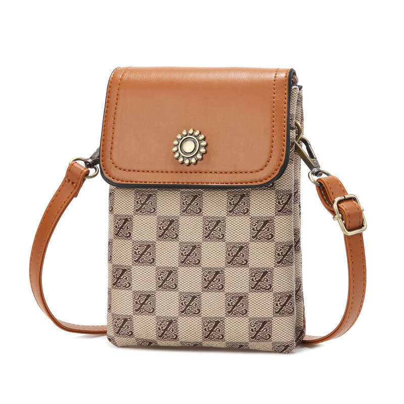 Luxury fashion wallet Women S Double Layer Crossbody Phone Trendy Letter Checkerboard Coin Mini Portable Shoulder Bag