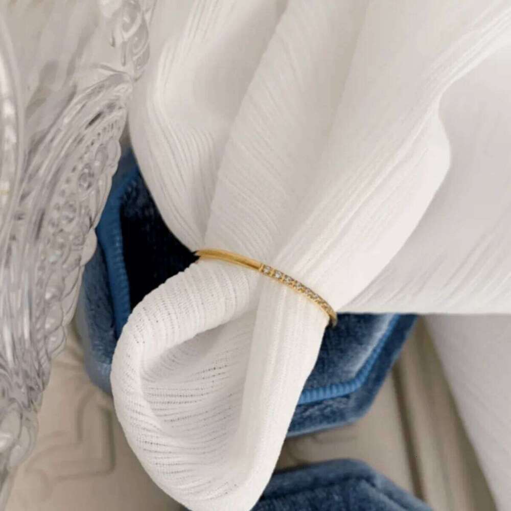 Vintage 18K Gold Plated Stainless Steel Diamond Thin Ring for Women Fashion Jewelry Party Gifts H260312