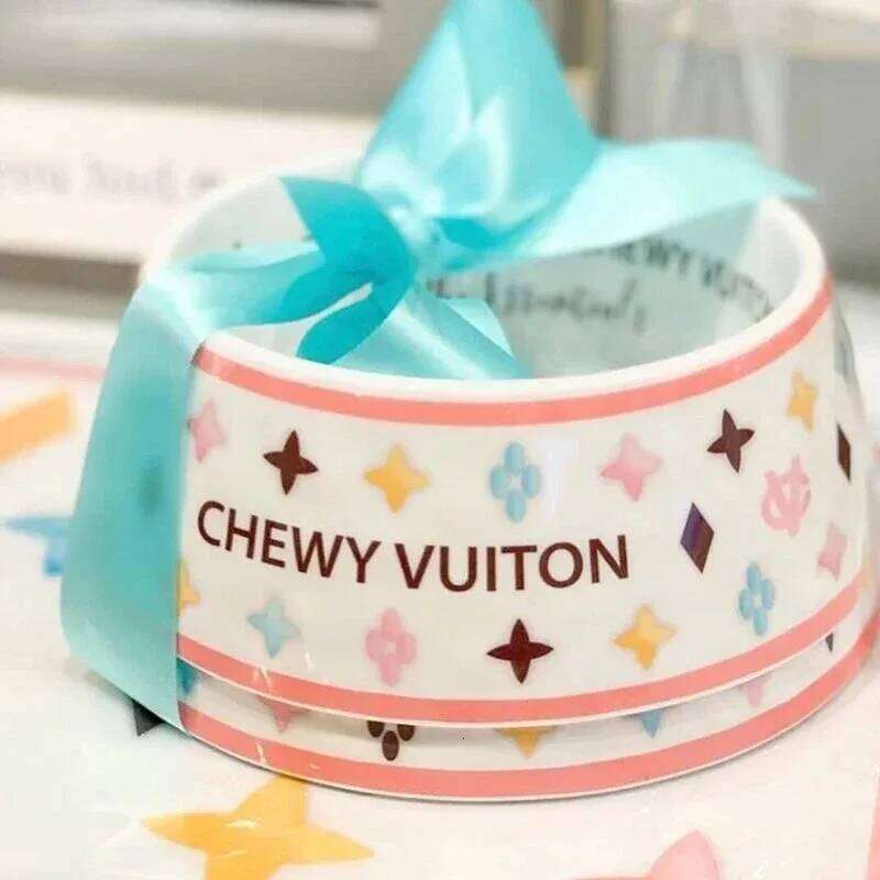 Ceramics Bowls Placemat Puppy Cat Feeder Non-slip Crash Luxury Designer Dog French Bulldog Bowl For Small Dogs 26Y0312