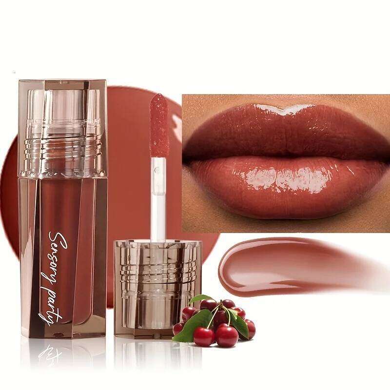 Nourishing Liquid Lipstick, High Shine Waterproof Lip Gloss, Long Lasting Moisturizing Berry Color for Full Lips W260311