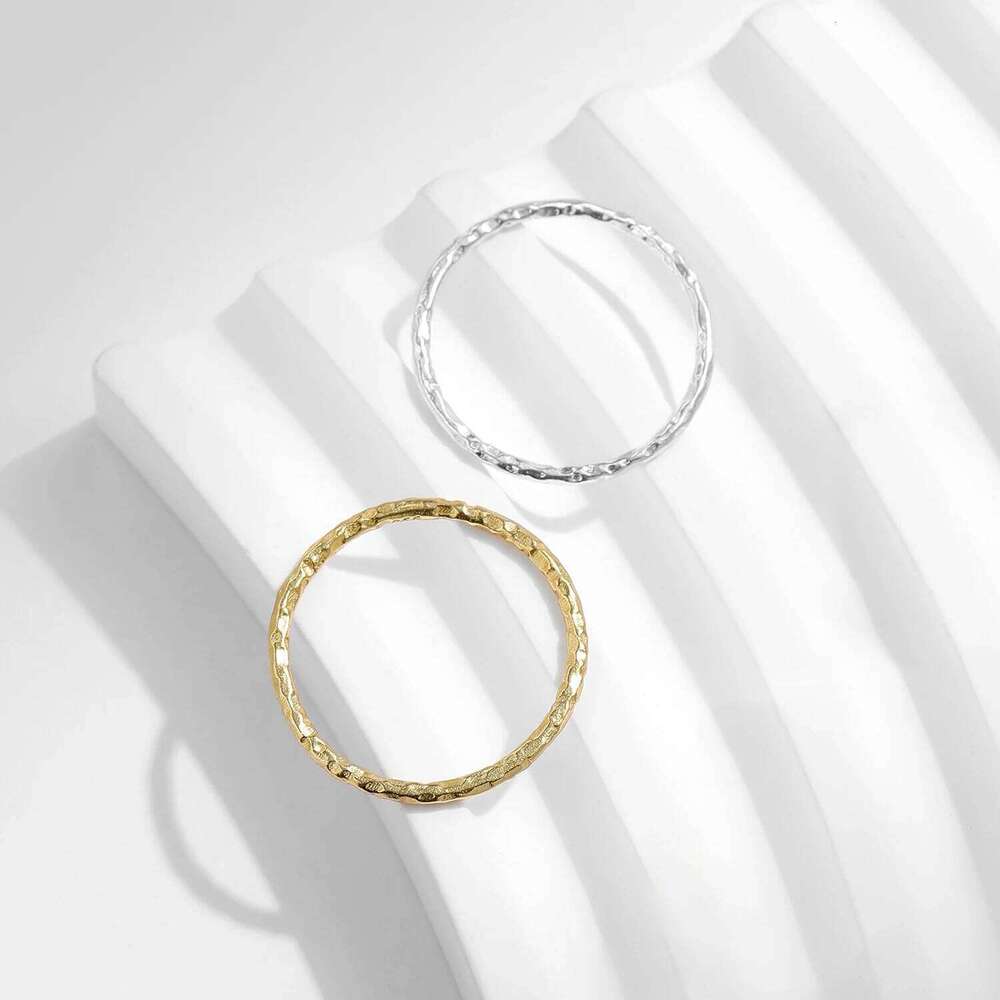 MODIAN 925 Sterling Silver Simple Tinfoil Design Style Stackable Trendy Finger Ring Charm Gold Color Jewelry For Women Gifts H260312