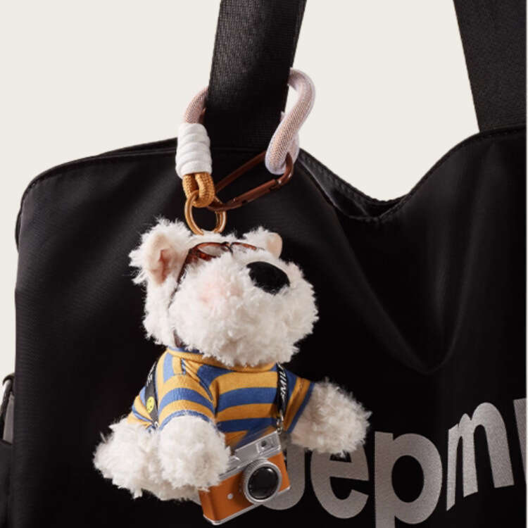 Cute Scribbled Puppy Camera West Highland White Terrier Pendant Bag Decoration Best Friend Gift Cartoon Girl Couple Doll
