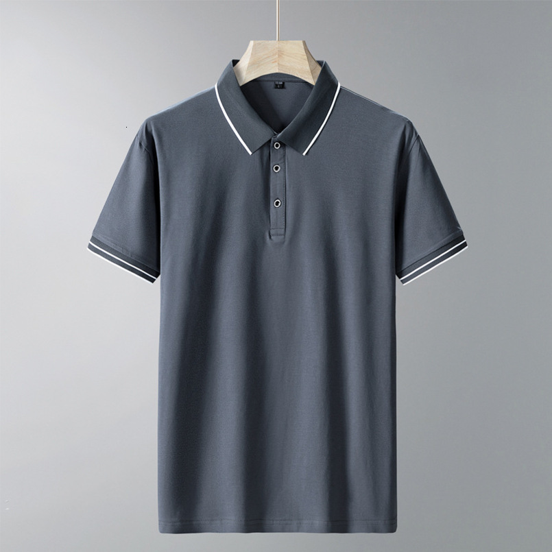 Summer Men's POLO Shirt Short T-Shirt Ice Silk Thin Turn-down Collar Half Sleeve Dad's Wear Business Casual Polo