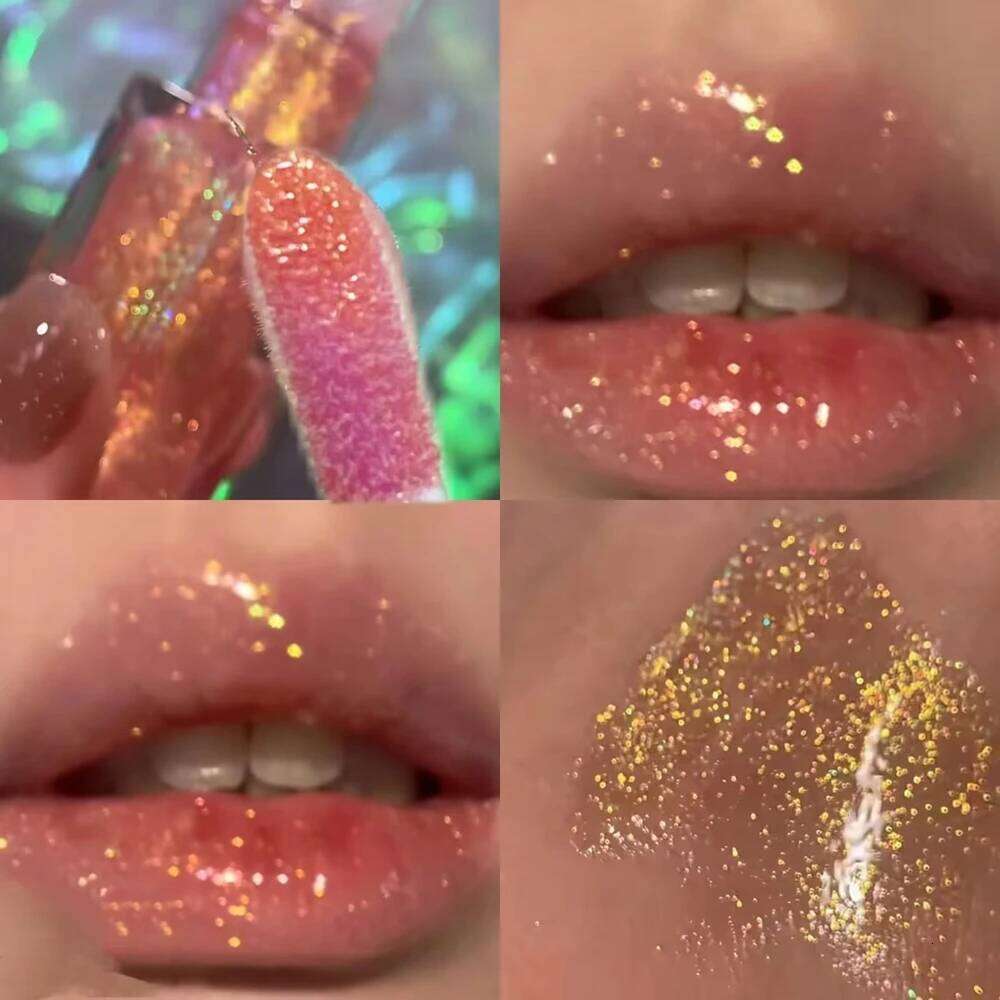 Pearlescent Glitter Lilac Gloss Mirror Chameleon Shimmer Glaze Waterproof Makeup Sparkling Diamond Lip Tint W260311