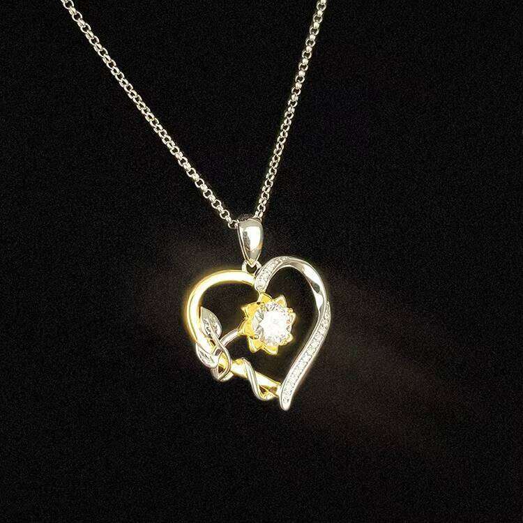 Fine Jewelry Sterling Sier Heart-shaped Curling Cloud Gold-plated VVS Moissanite Women Necklace