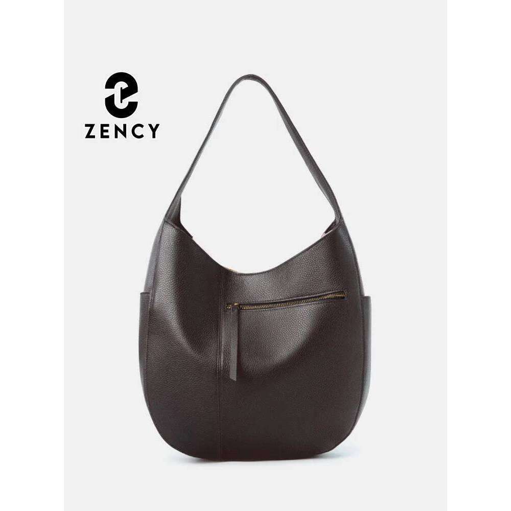 Zency Women's Genuine Leather Top Quality Large Hobo Shoulder Commuters Handbag Designer Bag European N American Style Totes