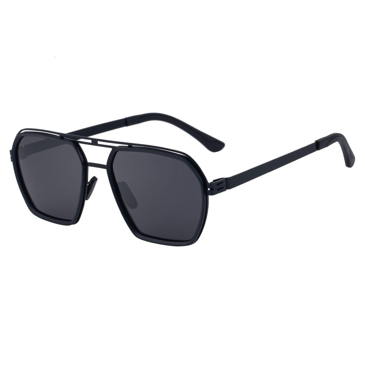 Polarized Fishing, 2026 New Fashion Square Sunglasses, Retro Double Beam Stainless Steel Frame Sunglasses for Men