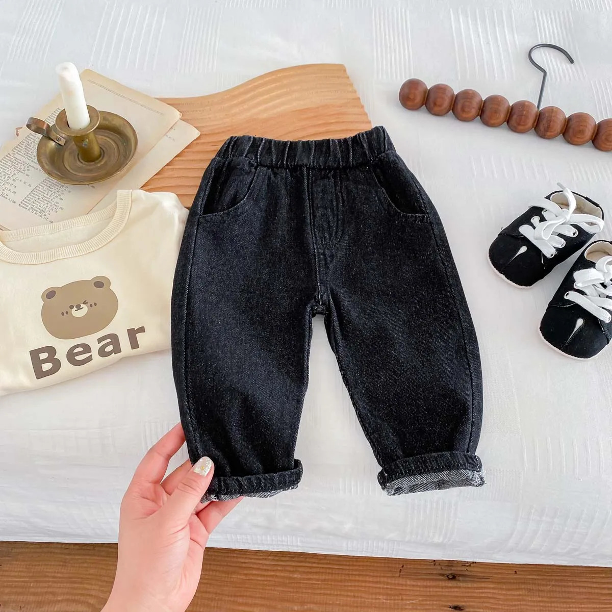 Korean Fashion Kid Jeans Baby Pants Boy Girl Autumn Casual Versatile Unisex 16yrs 260311
