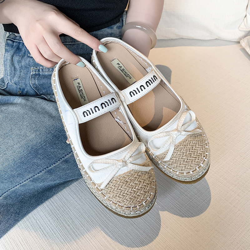 2026 women's slippers flat shoes fashionable, versatile, casual, comfortable walking sandals summer new bow decoration Mary Jane women's sho