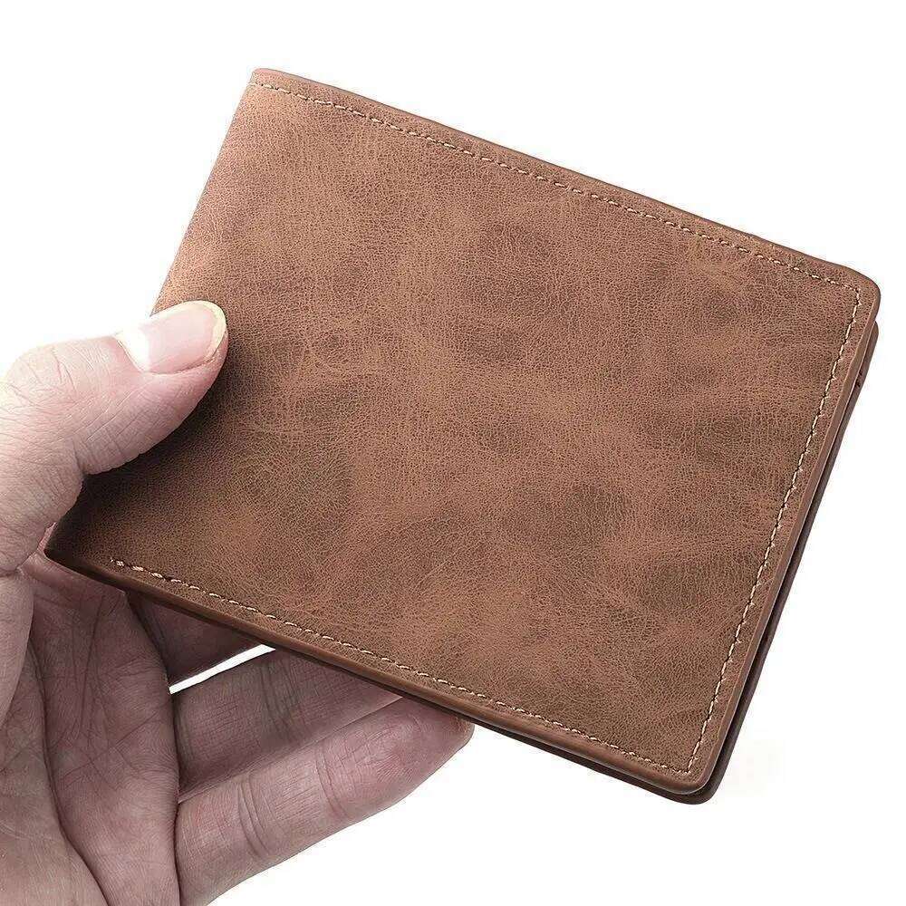 Fashion PU Leather Men Wallet Large-capacity Multi-card Slot Card Folding Money Bag Lightweight Skin Short Purse