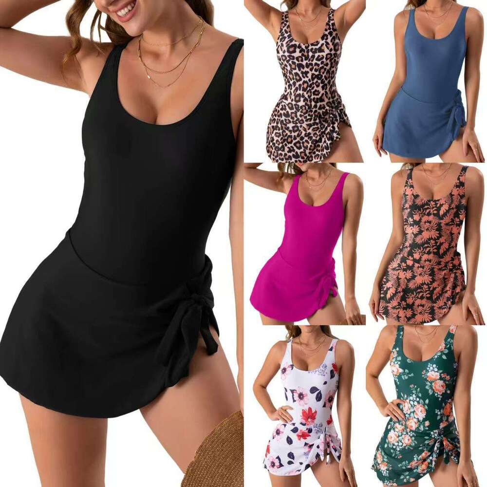 Printed swimsuit for women, cross-border Amazon sexy slim-fit one-piece dress, European and American foreign trade seaside beach swimwear