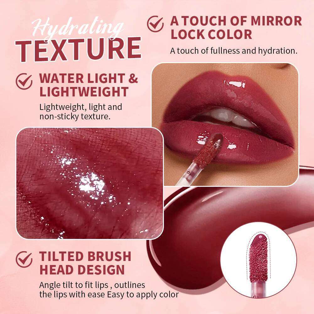 Lakerain Glow Tint Juicy Lip Gloss Long Lasting Moisturizing Smooth Juice Lipstick Waterproof Lips Skin Care Cosmetics W260311