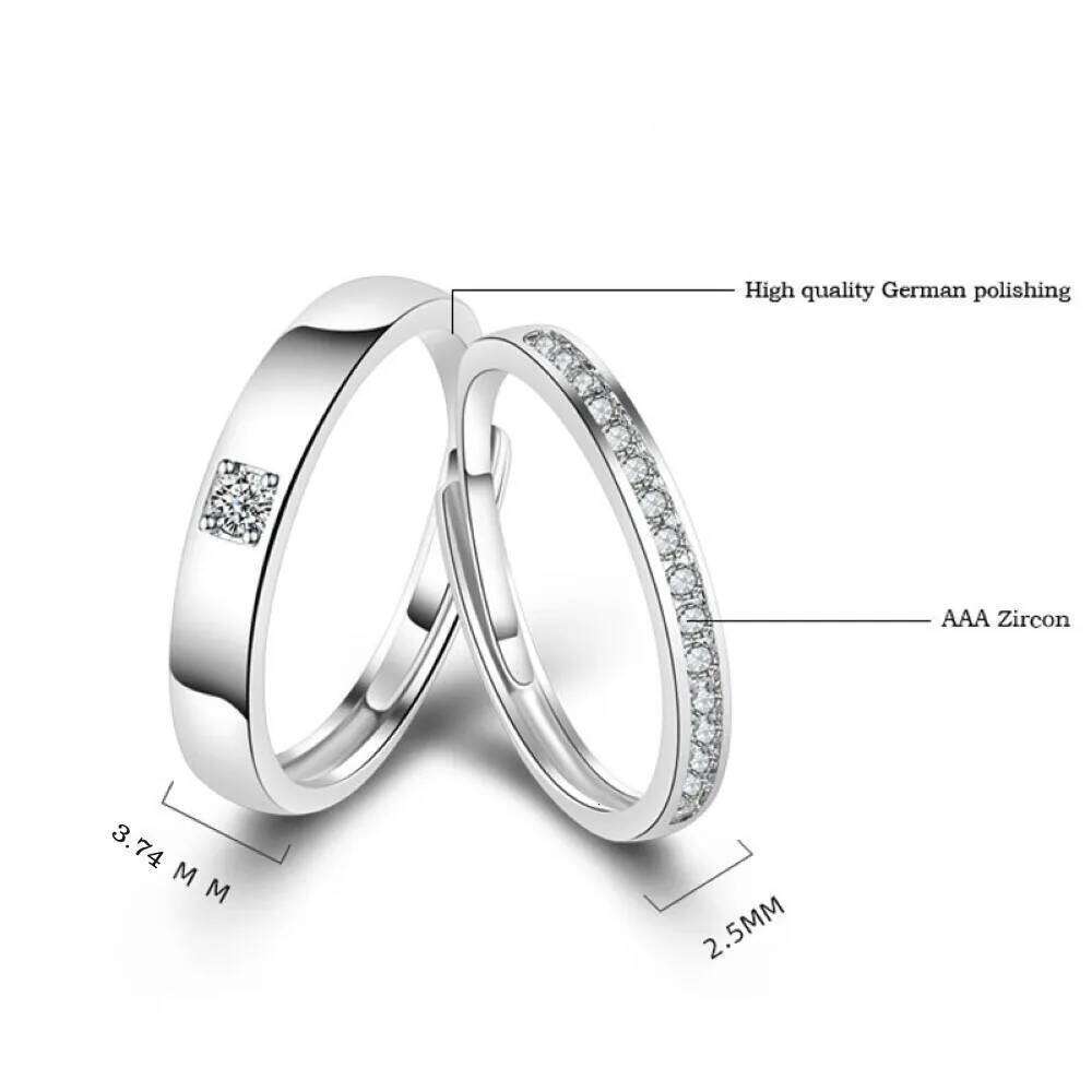 2025 Hot Sale Copper Plated Platinum Adjustable Couple Rings Overlap Opening Finger Jewelry Valentine Gift Drop Shipping W260311