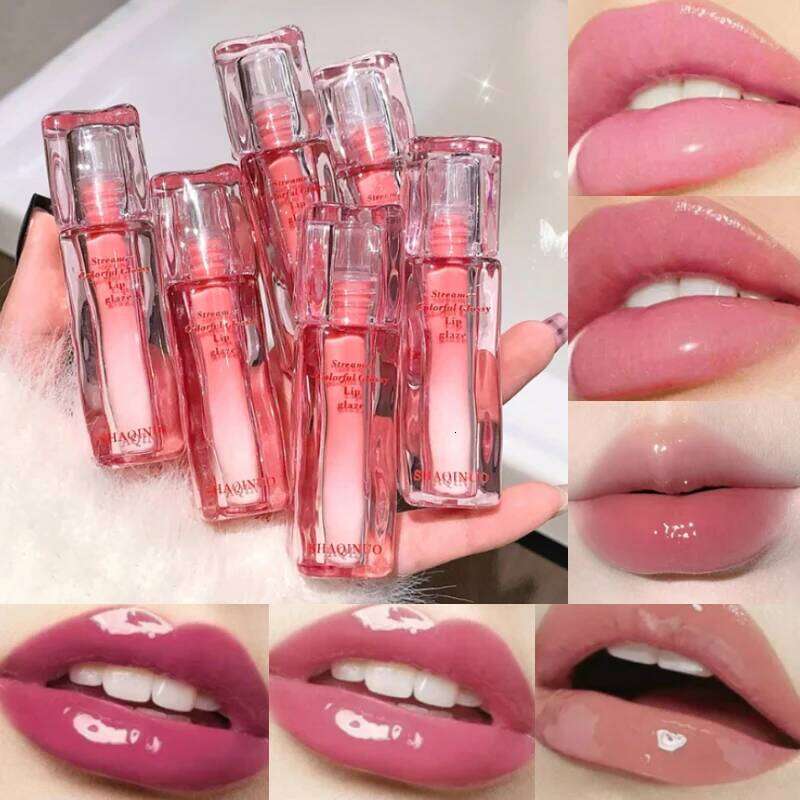 SHAQINUO Shimmering Water-Gloss Lip Gloss: Mirror-Like Shine with Dewy Glass-Lip Effect - Hydrating Formula for a Youthful W260311