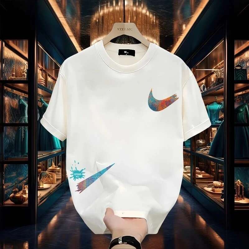 New Trendy Brand Men's Casual Chinese-style Round-neck Summer Short-sleeve Cotton T-shirt
