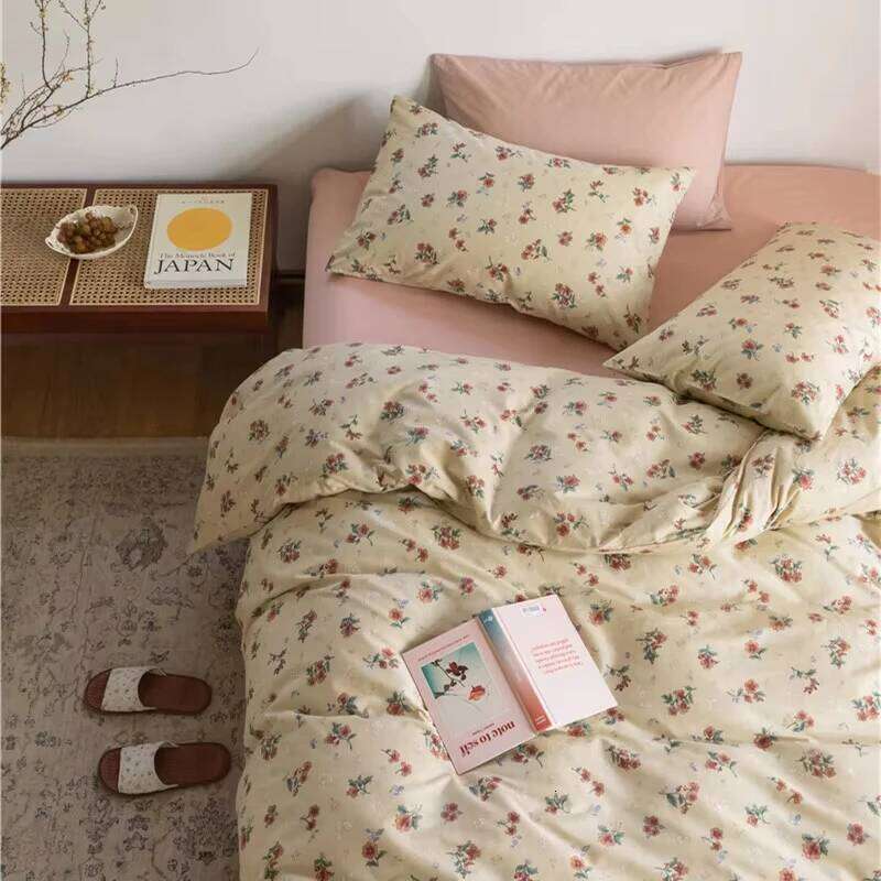 Cutelife Flower Cotton Sheets Set Cozy Duvet Cover Pillowcase Single Queen Home Textile Double Bed Linen Bedroom Bedding H260312