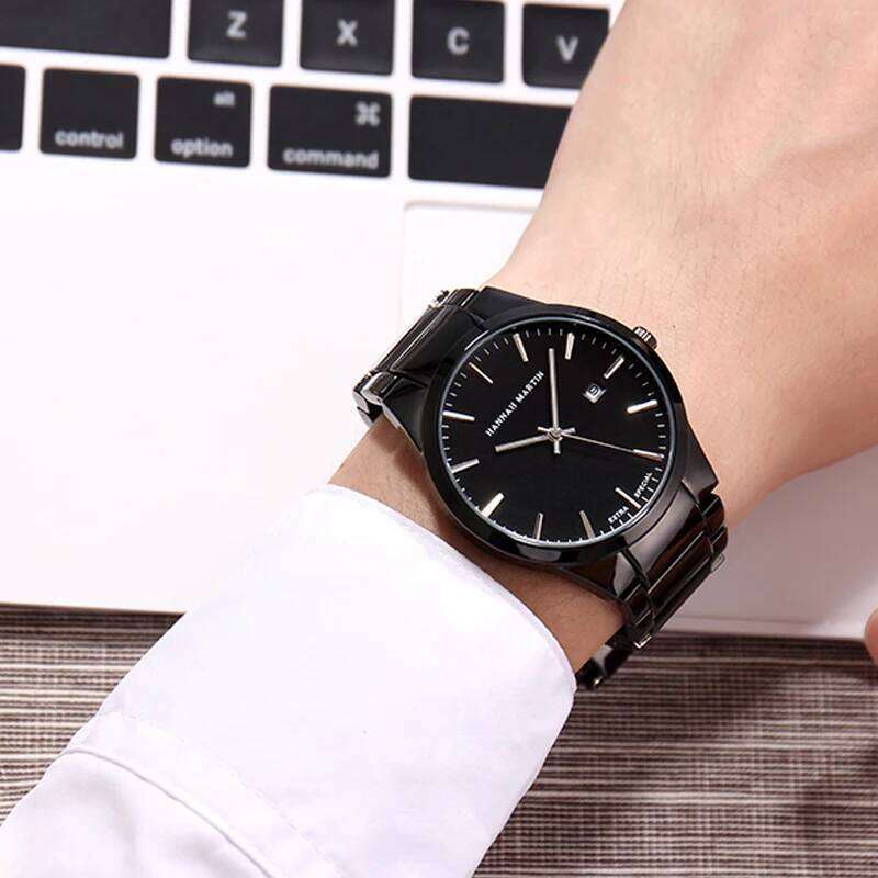 Top Brand Original Sports Quartz Black Mens Watch All Steel Waterproof Classic Business Fashion Calendar Wristatches