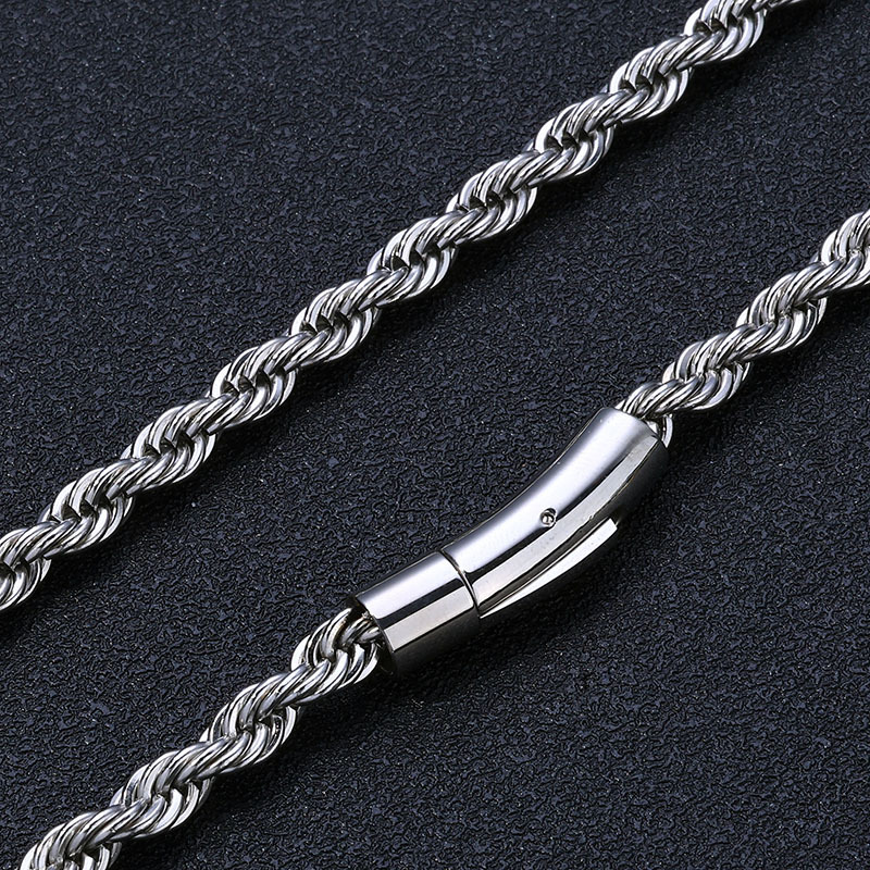 The Minimalist Design Of The Silver Rope Chain Necklace In Hip Hop Style Is Perfect For Gifting Exquisite Necklaces To Fashion Enthusiasts