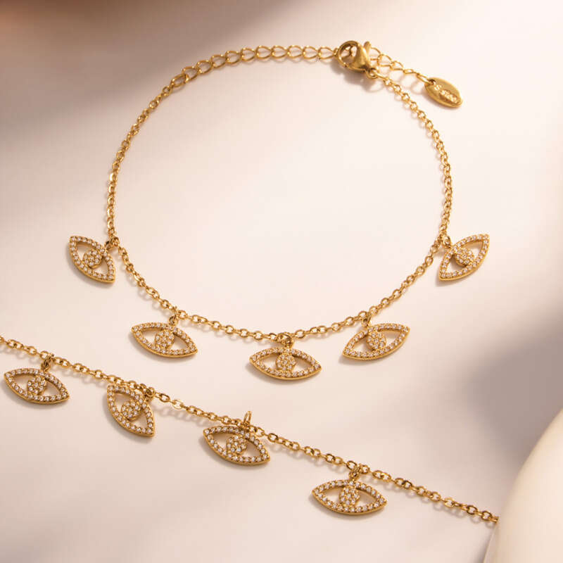 Women's Minimalist Bracelet: INS Style Full Zircon Tassel Women's Bracelet, 18K Real Gold Non-fading Elegant Vintage Daily Jewelry