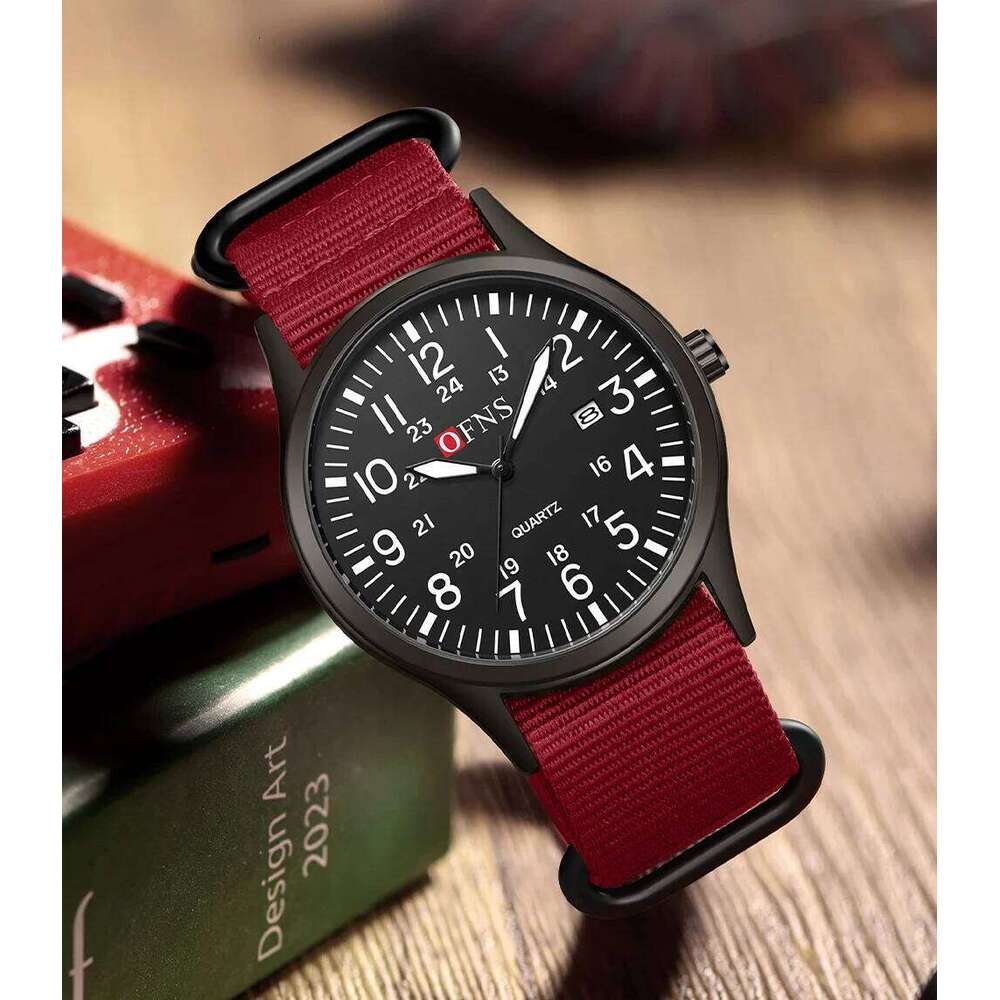 OFNS 7200 Calendar 3ATM Waterproof, Lightweight, Retro, Color Contrasting, Luxury Fashion Men's and Women's Watch