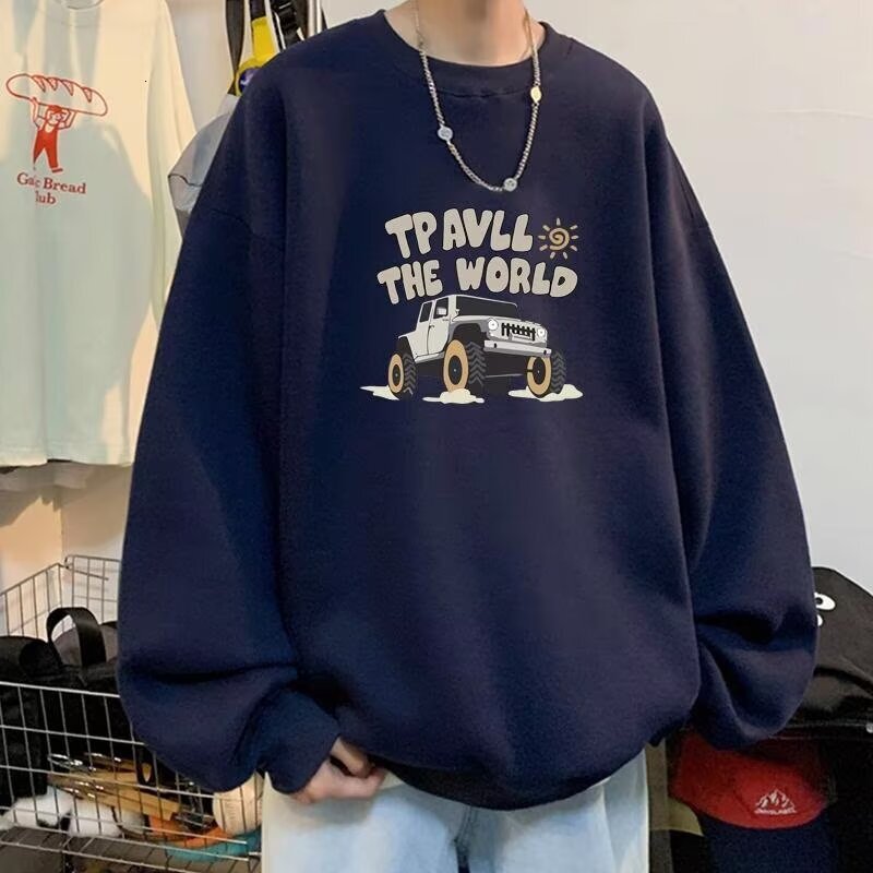 Men's Autumn/winter Sweatshirt Spring/autumn Couple's Style New Round Neck Loose Top Chic Hong Kong Designer Hoodie Style Trend