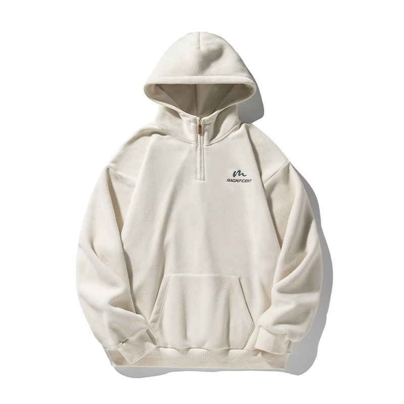 430G Heavyweight Fleece Half-zip Hoodie For Men Spring New Designer Hoodie Retro Texture Hoodie Jacket