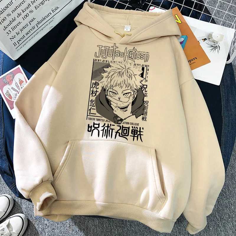 Streetwear 90S Hoodies Japanese Anime Manga Jujutsu Kaisen Hoodies Hoodie Cartoon Gojo Satoru Yuji Itadori Sweatshirt Unisex M260312