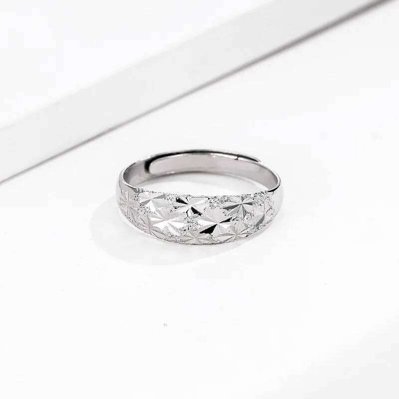 Real 925 Stelring Silver Women's Couple Jewelry Fashion Flower Ring For Man XY0381 W260311