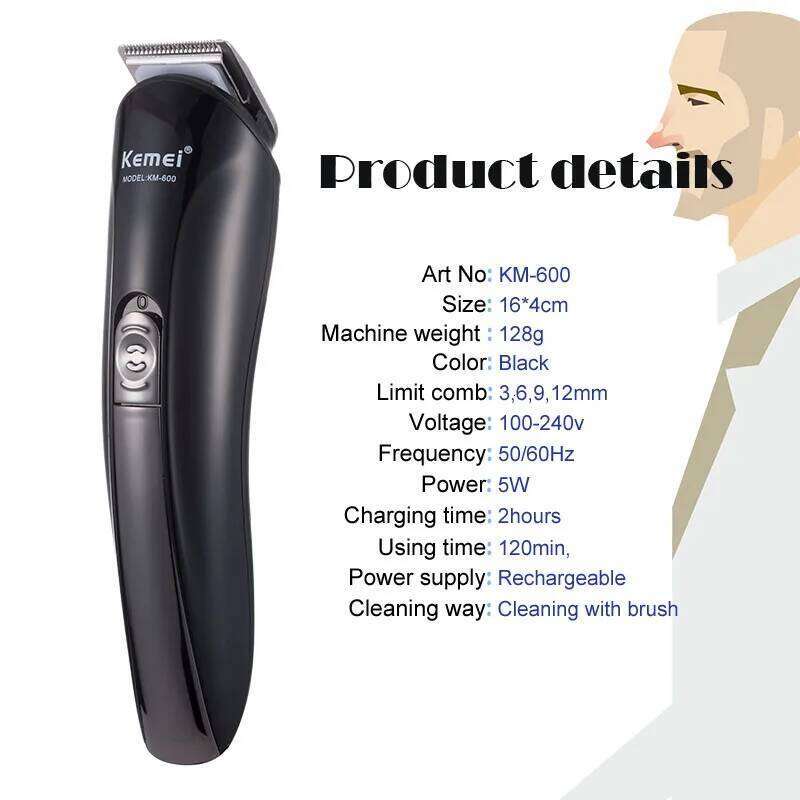 Kemei Barber Hair Electric Clipper Razor Shaver Beard Men Shaving Machine Cutting Nose Trimmer C260312