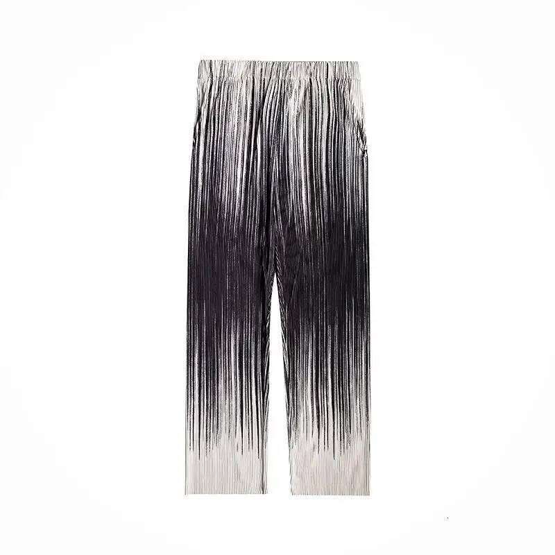 Summer Silk Pleated Man Casual Harajuku Wide Leg Oversize Streetwear Vintage Y2k Pants Clothes Trousers 2022 New