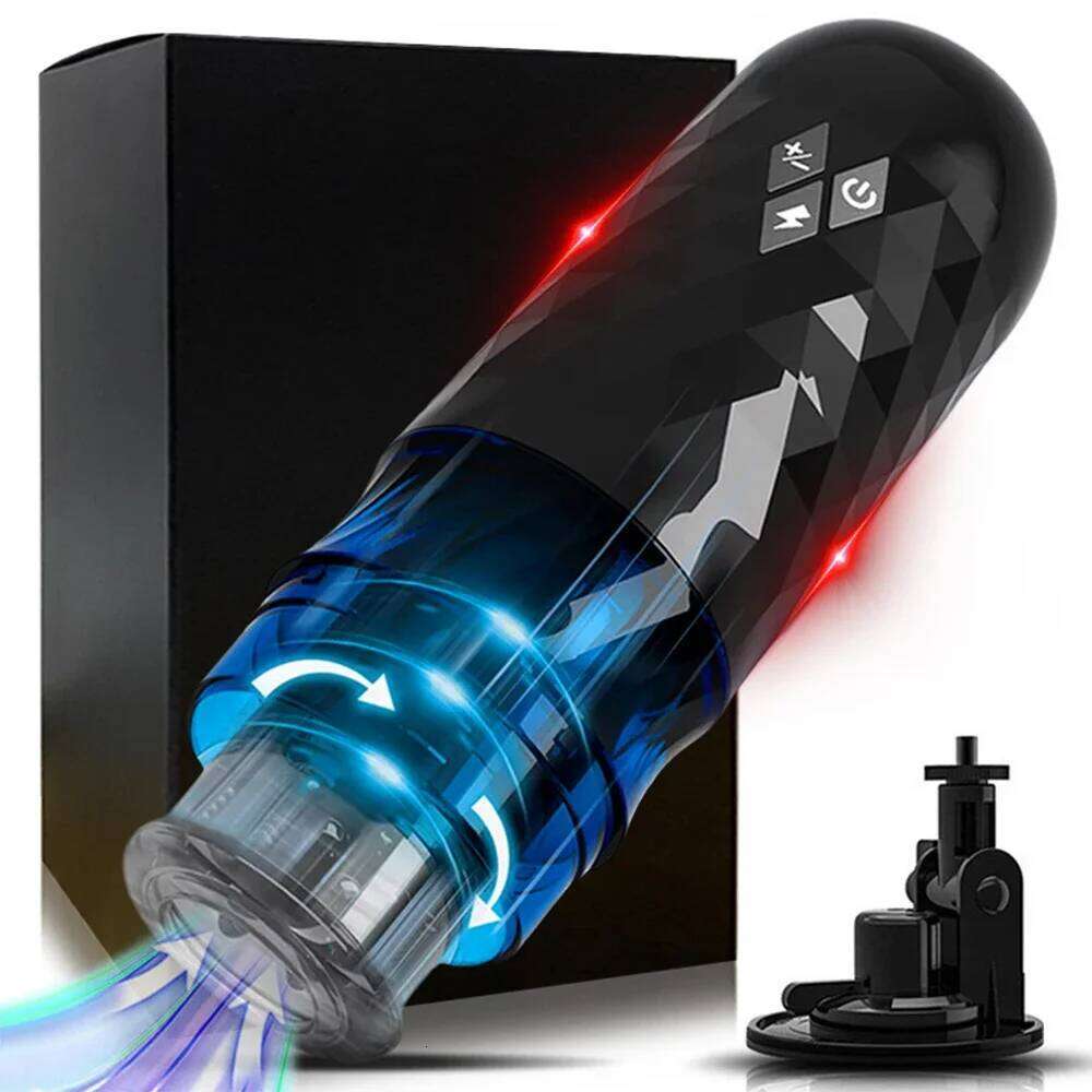 Male Automatic Telescopic Rotation Masturbator Cup Vagina Masturbation Sex Toys Real Doll Toy Men Goods for Adults Piston Z260312