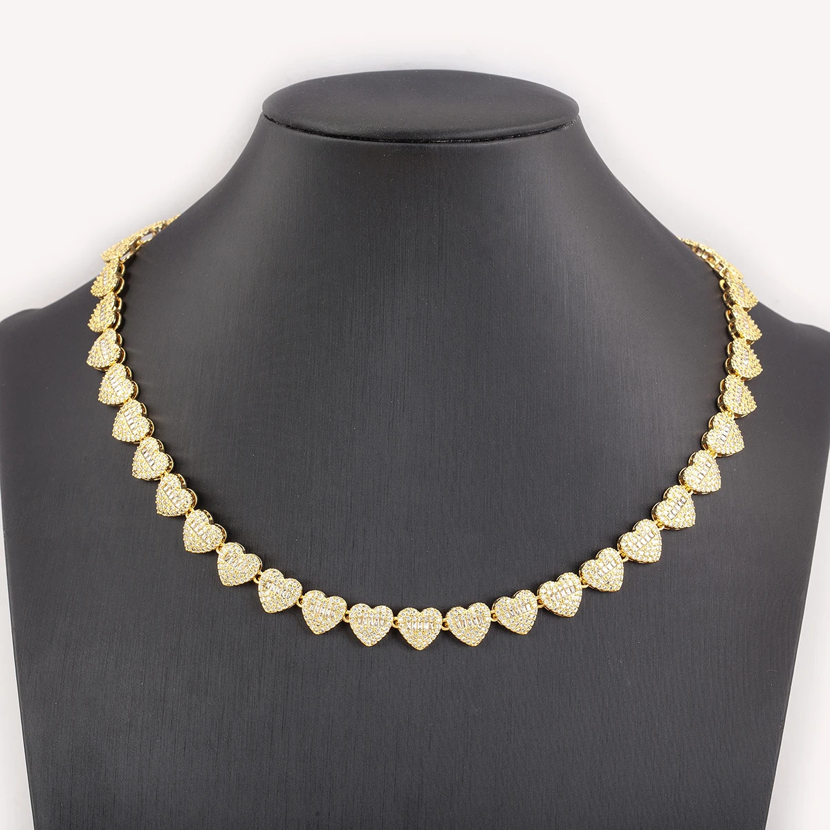 Nidin Arrival Romantic Heart/Round Shape Shiny Crystal Zircon Chain Necklace For Women Female Valentines Day Jewelry Gifts 260311