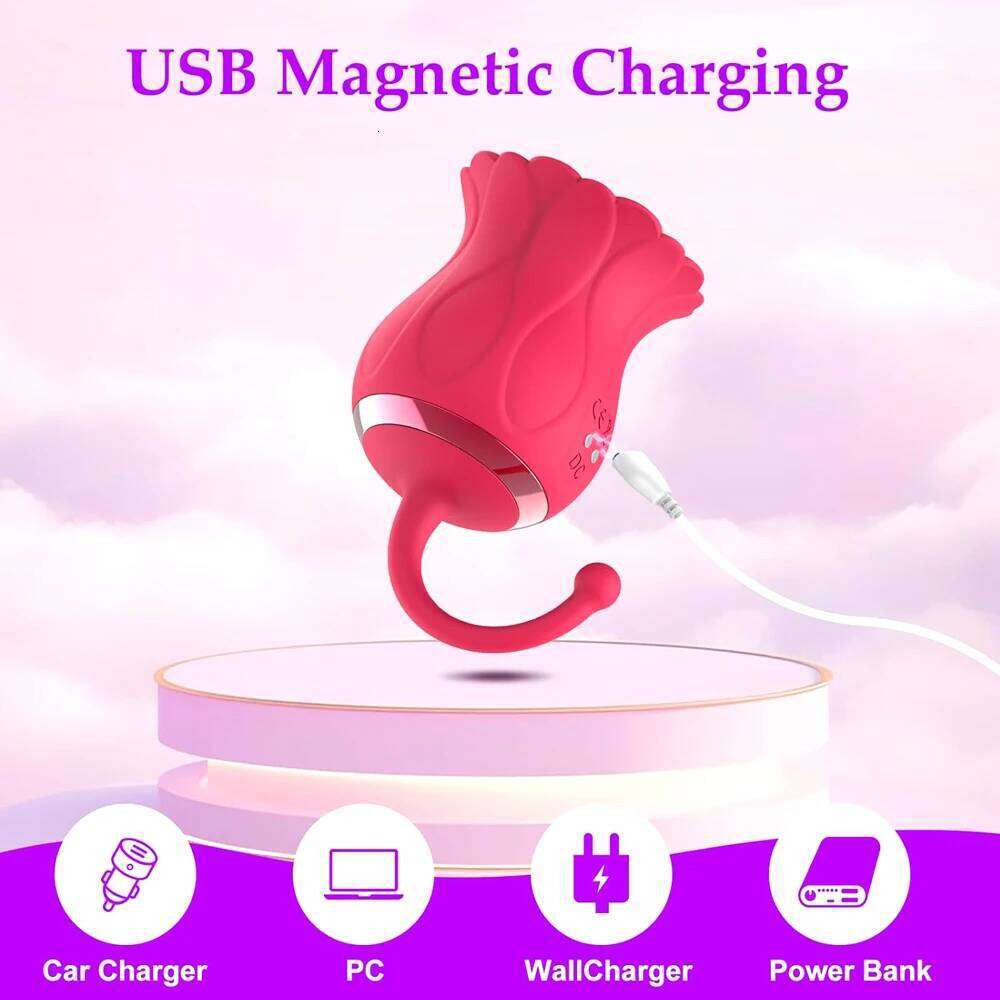 Rose Sucking Vibrator Clit Nipple Sucker Oral Clitoris Stimulation Mastrubator Powerful Sex Toys for Women Intimate Goods Z260312