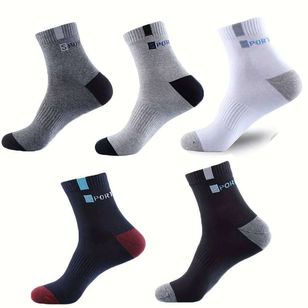 5 Pairs Bamboo Fiber Autumn Winter Men Cotton Sports Sock Breathable Deodorant Business Socks Z260312