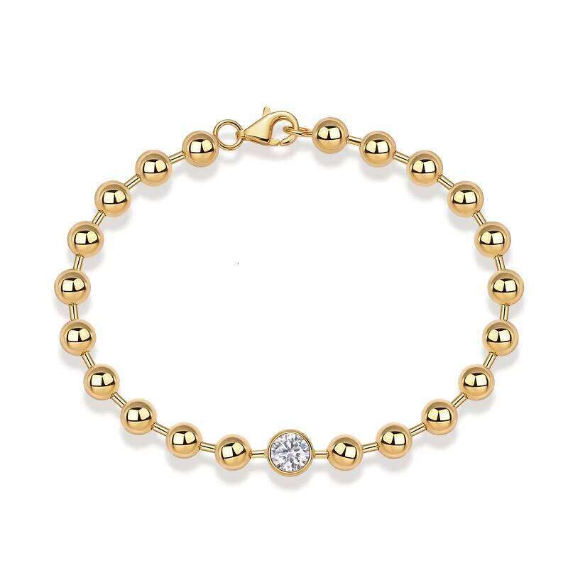 Exquisite Ball Chain Design S Sterling Sier Bracelet Gold Plated Gift, Suitable for Ocns Featuring Diaspore