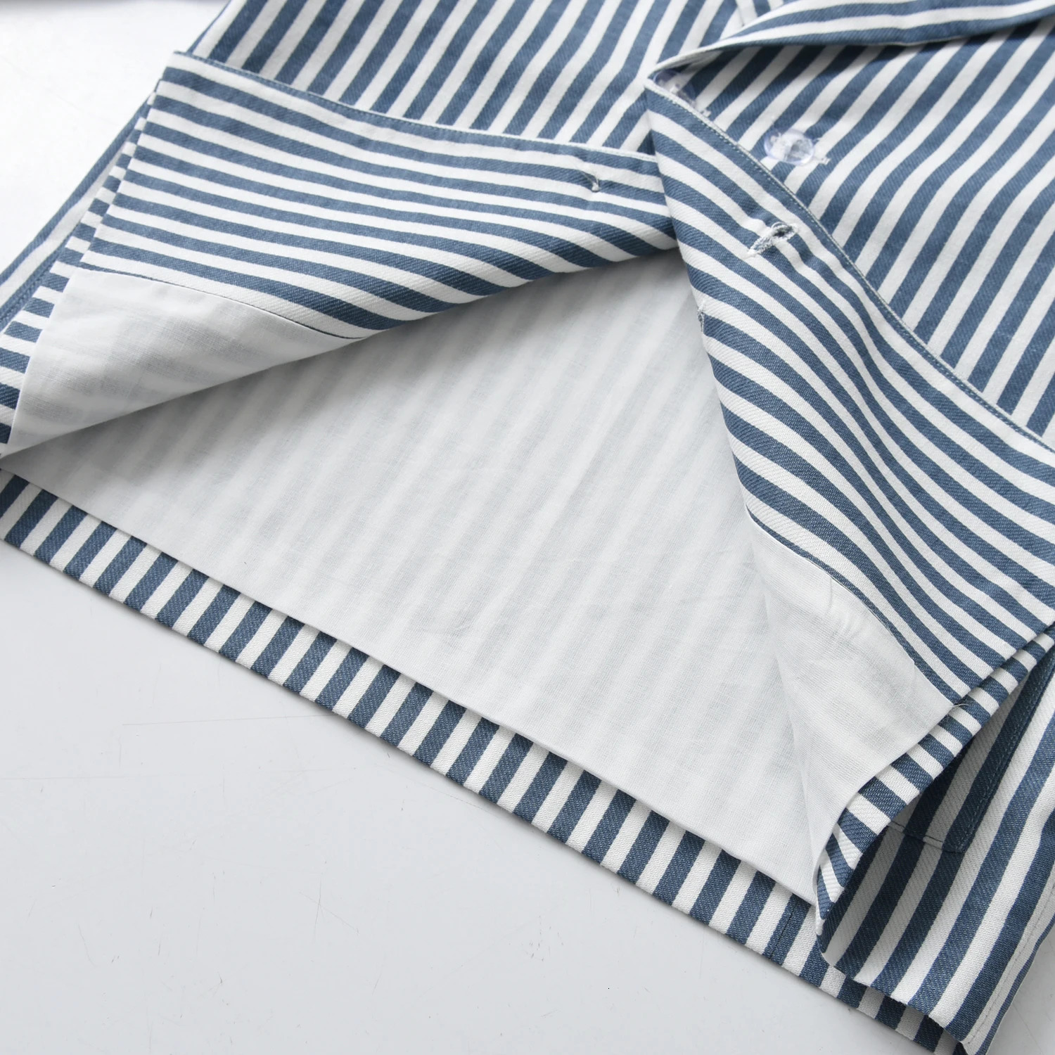 Striped Fashion Turn Down Collar Blue Blazer Children Boys Long Sleeves Baby Top Pinstripe Clothes For Childen Holiday 260311